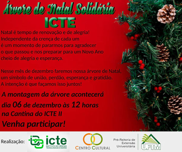 ICTE e CCult realizam montagem colaborativa de Árvore de Natal Solidária